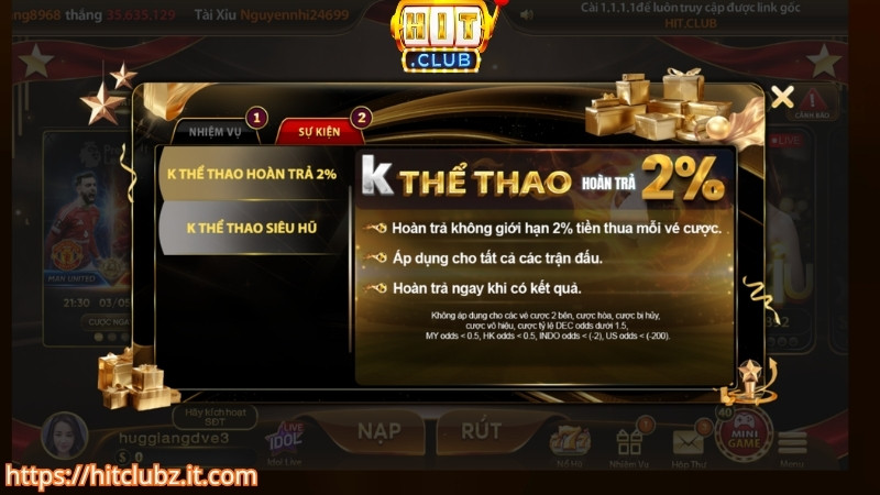 Hướng dẫn các bước nhận khuyến mãi HITCLUB